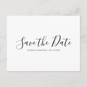 Elegante eenvoudige minimalistische moderne save t briefkaart