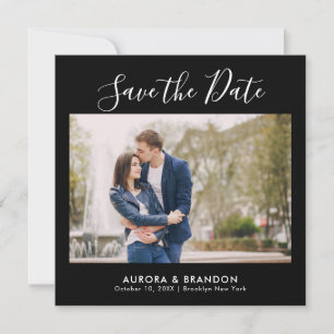 Elegante eenvoudige minimalistische moderne trouwf save the date