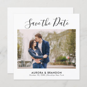 Elegante eenvoudige minimalistische moderne trouwf save the date