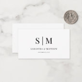 Elegante eenvoudige minimalistische paar monogram  notitiekaartje (Voorkant / Achterkant in situ)