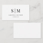 Elegante eenvoudige minimalistische paar monogram  notitiekaartje (Voorkant / Achterkant)