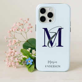 Elegante eenvoudige minimalistische pastel initial iPhone 15 pro max hoesje
