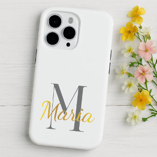 Elegante eenvoudige minimalistische pastel initial iPhone 15 pro max hoesje