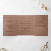 Elegante Eenvoudige Mocha Mousse met Monogram Brui Drieluik Programma (Binnen)