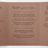 Elegante Eenvoudige Mocha Mousse met Monogram Brui Drieluik Programma (Binnenkant midden)