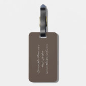Elegante eenvoudige moderne chique trendy monogram bagagelabel (Achterkant verticaal)