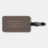Elegante eenvoudige moderne chique trendy monogram bagagelabel (Achterkant horizontaal)