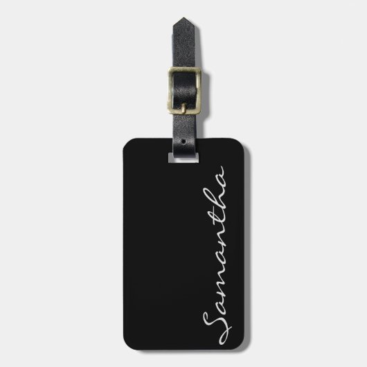 Elegante eenvoudige moderne chique trendy monogram bagagelabel (Voorkant verticaal)