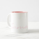 Elegante eenvoudige moderne chique trendy monogram tweekleurige koffiemok (Voorkant links)