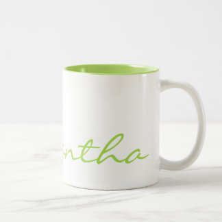 Elegante eenvoudige moderne chique trendy monogram tweekleurige koffiemok