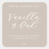 Elegante eenvoudige moderne kaars label (Voorkant)