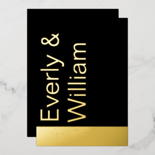 Elegante Eenvoudige Moderne Minimalistische Gouden Folie Uitnodiging