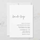 Elegante Eenvoudige Moderne QR Code RSVP Bruiloft Kaart (Voorkant)