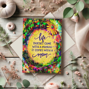 Elegante Eenvoudige Moeder Grappige Spreuk Moederd Kaart