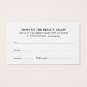 Elegante Eenvoudige Nep Rose Goud Salon Visitekaartje (Achterkant)