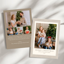 Elegante Eenvoudige Neutrale Plaid 5 foto Kerstmis
