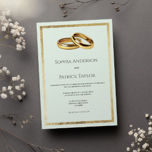 Elegante eenvoudige pastel groene gouden ringen Br Kaart