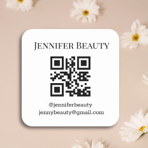 Elegante eenvoudige QR-code voor kleine bedrijven Vierkante Sticker