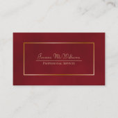 Elegante Eenvoudige Rood & Goud Professioneel Visitekaartje (Voorkant)