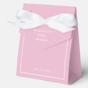 Elegante Eenvoudige Roze Meisjes Baby Shower Bedankdoosjes