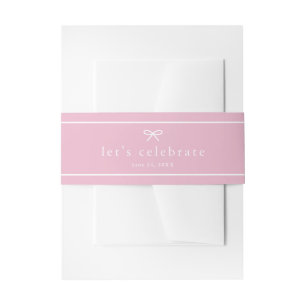 Elegante Eenvoudige Roze Meisjes Baby Shower Uitnodigingen Wikkel