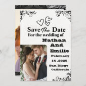 Elegante eenvoudige save the date uitnodiging (Voorkant / Achterkant)