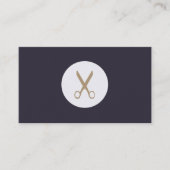 Elegante eenvoudige schaar Logo Circle Hair Stylis Visitekaartje (Voorkant)