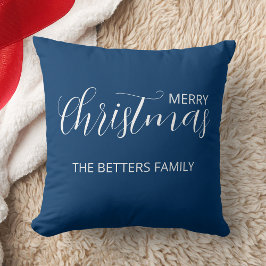 Elegante Eenvoudige Schone Midnight Blue Kerstmis Kussen