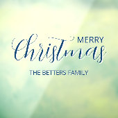 Elegante Eenvoudige Schone Midnight Blue Kerstmis Raamsticker (Vel 3)