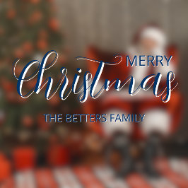 Elegante Eenvoudige Schone Midnight Blue Kerstmis Raamsticker