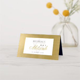 ELEGANTE EENVOUDIGE SCHOON FAUX GOLD BAR BAT MITZV