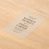 Elegante eenvoudige script foto bruiloft acryl uitnodigingen (Laagn)