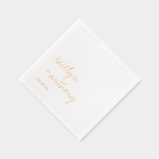 Elegante eenvoudige script minimalistische bruilof folie servetten (Rechts)