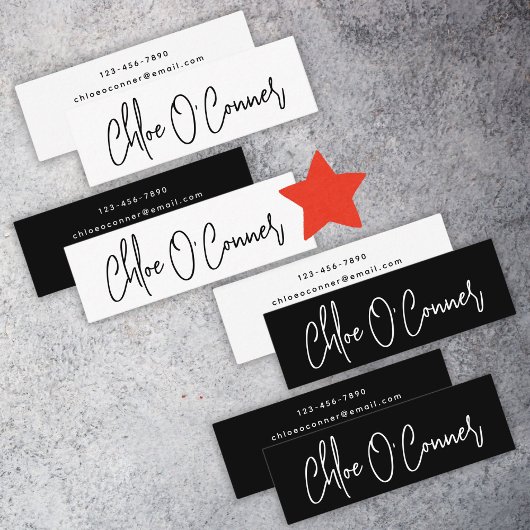 Elegante eenvoudige scriptnaam Eenvoudige minimali Mini Visitekaartje