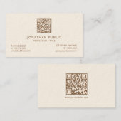 Elegante Eenvoudige Sjabloon Luxe Signature Cream Visitekaartje (Voorkant / Achterkant)