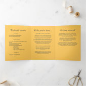 Elegante Eenvoudige Straal Bloem met Monogram Huwe Drieluik Programma (Binnen)