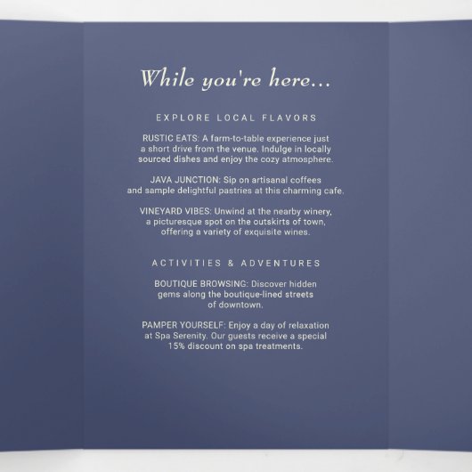 Elegante Eenvoudige Toekomst Dusk met Monogram Tro Drieluik Programma (Binnenkant midden)