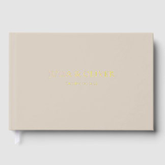 Elegante Eenvoudige Trouw | Linen Folie Ontwerp Gastenboek