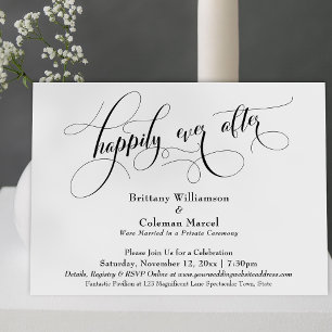 Elegante Eenvoudige Trouwreceptie Uitnodiging