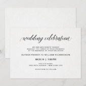 Elegante eenvoudige typografie | huwelijksuitnodig kaart (Voorkant / Achterkant)