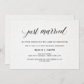 Elegante Eenvoudige Typografie Net Getrouwd Feest Kaart (Voorkant / Achterkant)