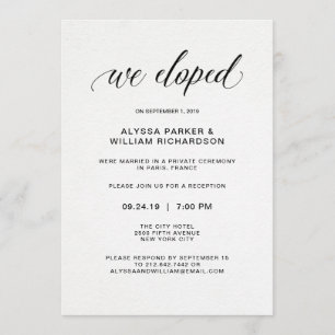 Elegante Eenvoudige Typografie We Elopeden Ontva Kaart