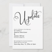 Elegante eenvoudige update uitgestelde bruiloft Ka Kaart (Voorkant)