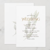 Elegante Eenvoudige Waterverf Groene Blad Modern Kaart (Voorkant / Achterkant)