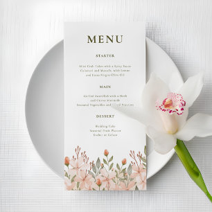 Elegante eenvoudige wilde bloem menu