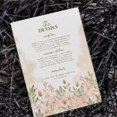 Elegante eenvoudige Wildflower Details behuizing K Informatiekaartje