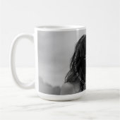 Elegante eenvoudige witte grijze script bruiloft koffiemok (Links)