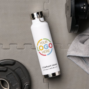 Elegante Eenvoudige Zwart Wit Bedrijf Logo Waterfles