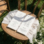 Elegante eenvoudige zwart-wit hart bruiloft programma