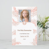 Elegante eerste Heilige Communie Menu (Staand voorkant)